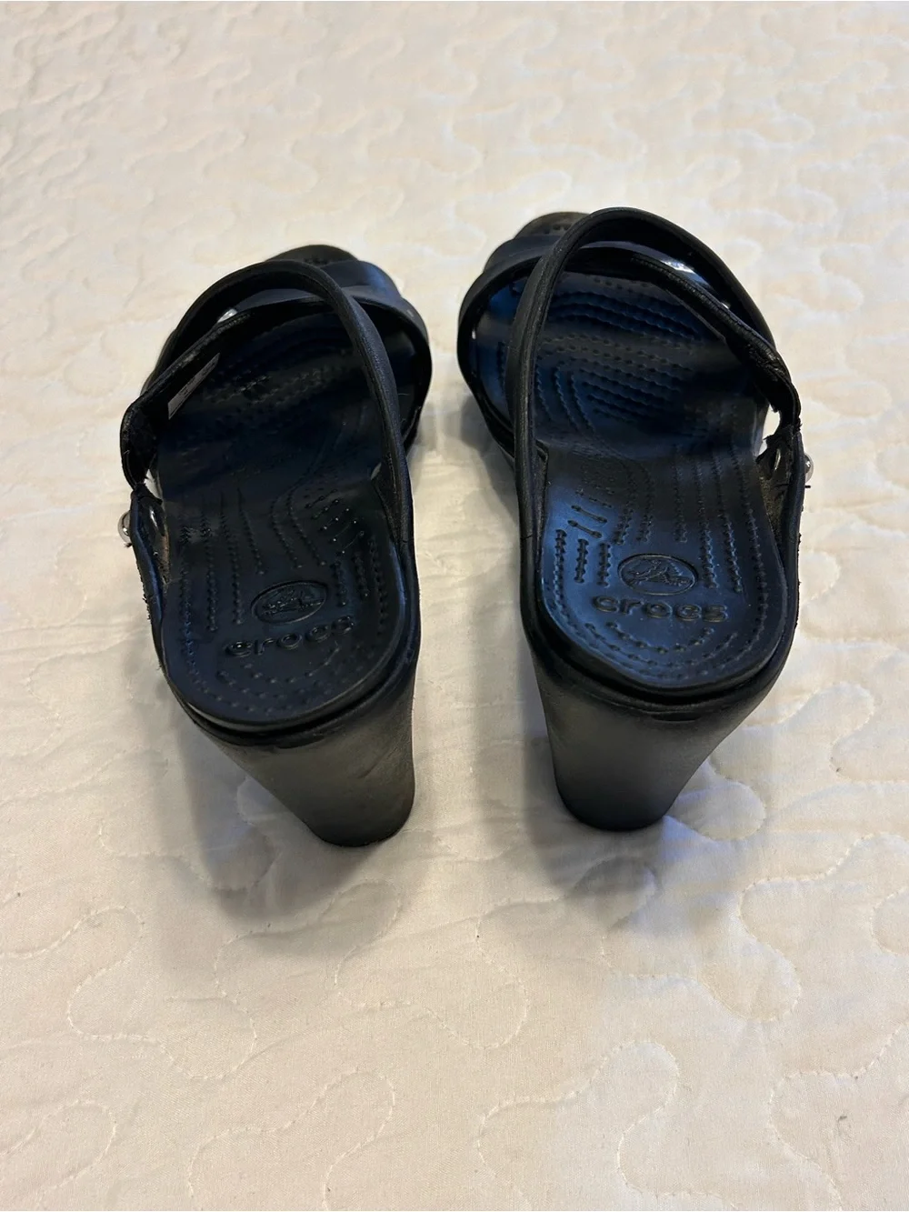 Crocs Cyprus IV Black Heels Women's Size 8 Style #14558